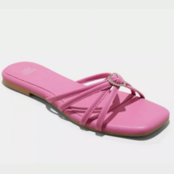 wild fable Shoes - New Wild Fable Pink Heart Charm Strappy Sandals in Pink Size 8